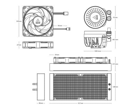 Arctic Liquid Freezer III 280 A-RGB Black vodeno hlađenje (ACFRE00143A)