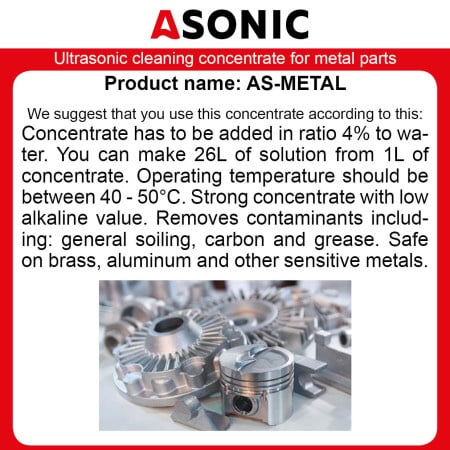 ASonic as-metal-1 koncentrat za čišćenje za ultrazvučne kade ( u10158 )