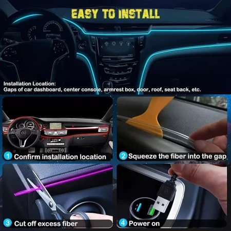 Auxito led rgb neonska traka sa optičkim vlaknom za enterijer lgx-1t2-2m ( AUX025 )