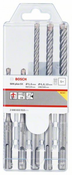 Bosch 5-delni set hamer burgija SDS plus-5X 5 6 6 8 10 mm ( 2608833910 ) - Img 1