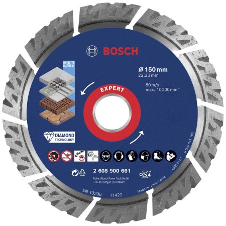 Bosch EXPERT MultiMaterial dijamantska rezna ploča 150 x 22, 23 x 2, 4 x 12 mm ( 2608900661 )