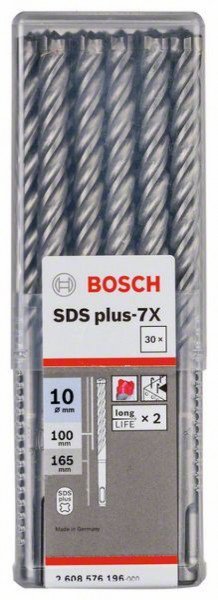 Bosch hamer burgija SDS plus-7X 10 x 100 x 165 mm, 1 komad ( 2608576196. ) - Img 1