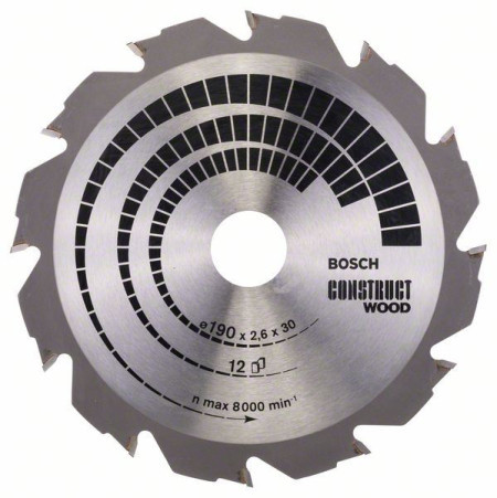 Bosch List kružne testere Construct Wood Bosch 2608640633, 190 x 30 x 2,6 mm 12 ( 2608640633 ) - Img 1