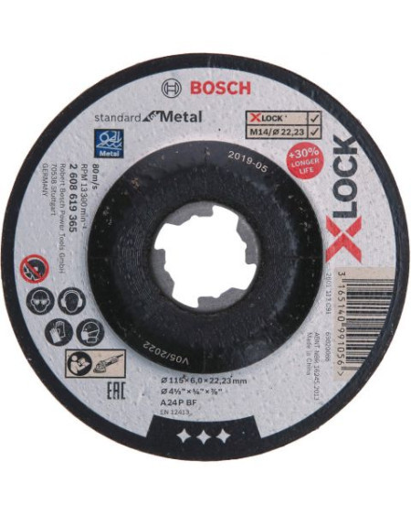Bosch X-Lcok standard for metal brusna ploča izvijena 115 x 6 mm ( 2608619365 ) - Img 1