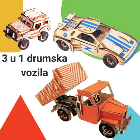Čarolijashop 3 u 1 slagalice drumska vozila ( 7743)