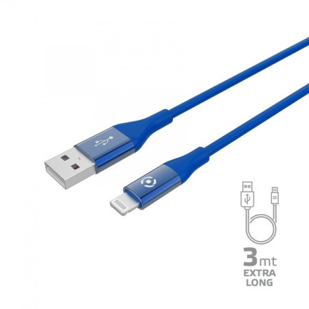 Celly lightning kabl u plavoj boji 3m ( USBLIGHTCOL3MBL ) - Img 1