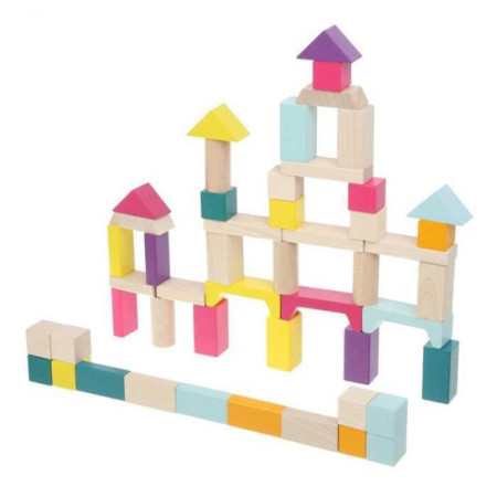 Cubrika drvena igračka kocke blokovi 50 elemenata ( 15191 )
