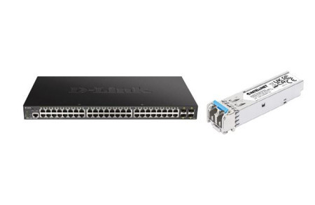 D-Link 48G DGS-1250-52XMP/E switch + Intellinet modul SFP1Gb ( 0001339188 )