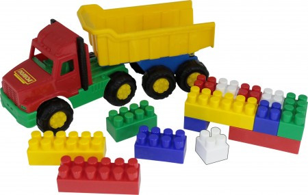 Dečiji kamion sa prikolicom i kockama 17 el. 29x10x14 ( 004239 )