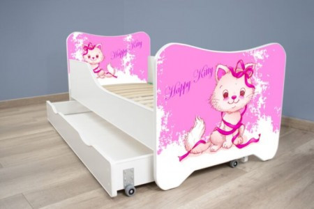 Dečiji krevet 140x70 cm happy kitty + fioka happy kitty ( 7535 F )