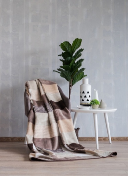 Dekordom ćebe eco blanket 150x200 - 18108-a squares cream ( 021546 )-1