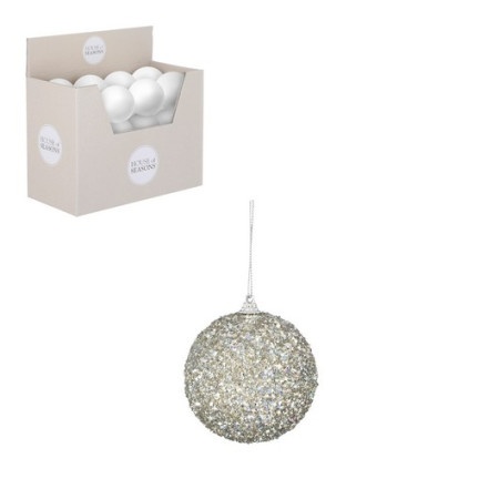 Dekordom novogodišnja dekoracija - hanging bauble 8cm 1143433 - silver - edl ( 041404 )