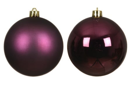 Dekordom novogodišnja dekoracija - hanging bauble set mix 4pcs 10cm 022617 - dark mauve - kmg ( 043315 )