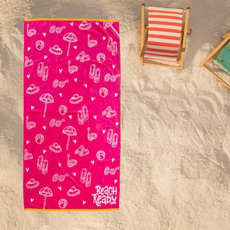 Dekordom plažni peškir beach master 86x173 - beach umbrella fushia ( 024433 )-1