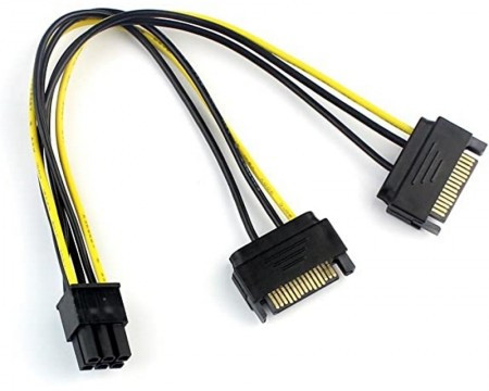 E-Green naponski adapter za PCI-E VGA (6-pin) -2x Sata