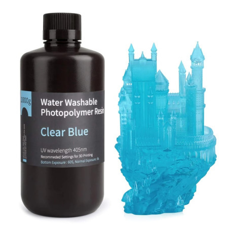 Elegoo water washable resin 1000g clear blue ( 054050 ) - Img 1