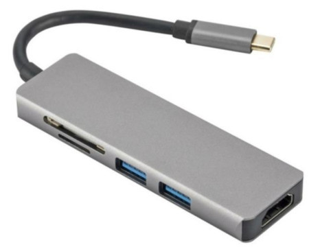 FastAsia adapter-konvertor tip C na HDMI+2xUSB 3.0+SD/Micro SD