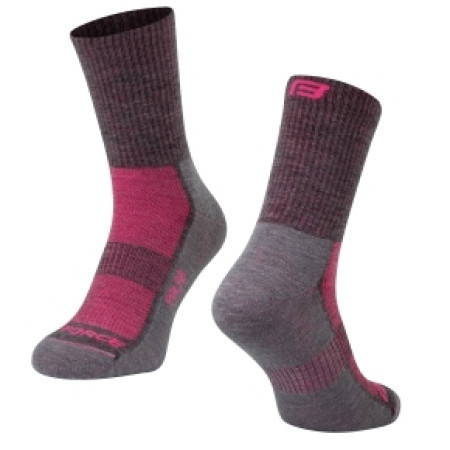 Force čarape polar, sivo-pink l-xl/42-47(merino) ( 9009159 )
