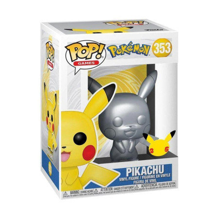 Funko Pokemon POP! Vinyl - Pikachu Silver Metalic 10&quot; ( 046498 ) - Img 1