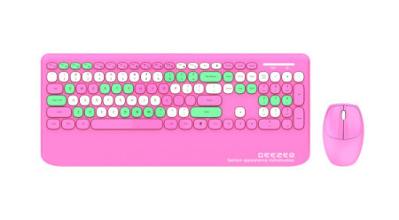 Geezer WL retro set tastatura i miš u pink boji ( SMK-679395AGPK )