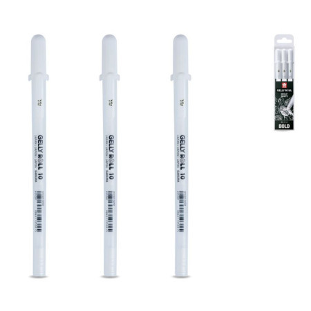 Gelly basic, gel olovka, set, white, bold, 3K ( 672391 ) - Img 1
