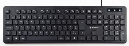 Gembird multimedijalna tastatura, chocolate, USB, US layout, slim black KB-MCH-04 - Img 1