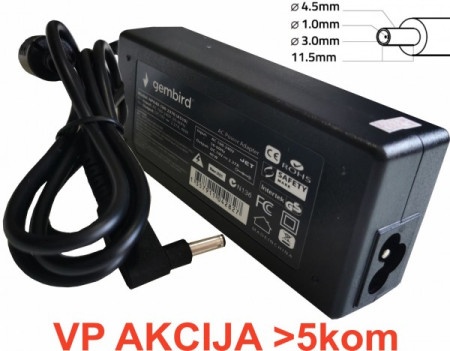 Gembird NPA90-195-4620 (HP14) punjac za laptop 90W-19.5V-4.62A, 4.5x3.0mm blue PIN (1130)