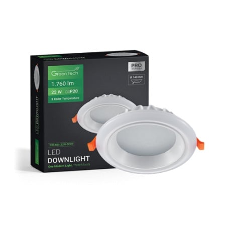 Green tech led spot ugr 22w 3cct okrugli ( DW-R03-22W-3CCT )