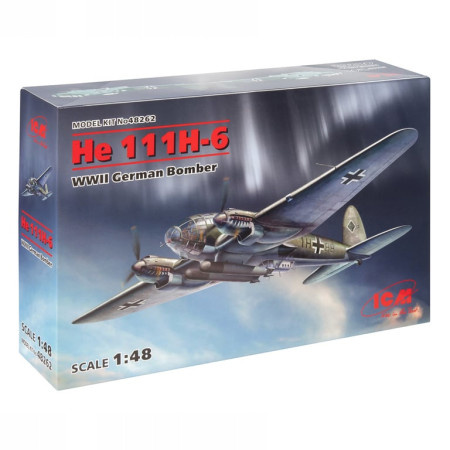 ICM Model Kit Aircraft - He 111H-6 WWII German Bomber 1:48 ( 060931 )  - Img 1