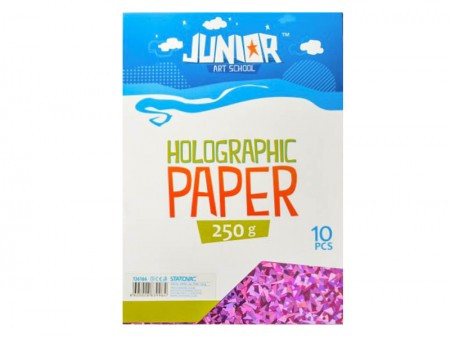 Jolly papir hologramski, roze, A4, 250g, 10K ( 136166 )