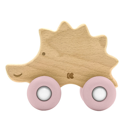 KikkaBoo drvena igračka sa silikonskom glodalicom hedgehog pink ( KKB10243 ) - Img 1