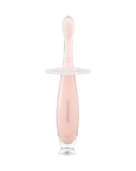 KikkaBoo silikonska četkica za zubiće sa vakumom softy pink ( KKB41084 )
