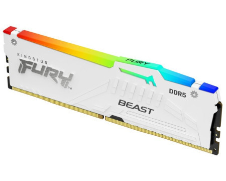 Kingston DIMM DDR5 64GB (2x32GB kit) 6000MT/s KF560C36BWEAK2-64 fury beast RGB White EXPO memorija