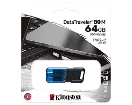 Kingston dt80m/64gb type-c usb3.2 data traveler flashdrive 64gb ( 23295 )
