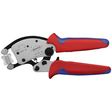 Knipex Twistor® 16 samopodešavajuća klešta završne čaure sa rotirajućom glavom za krimpovanje hromirana 200 mm ( 97 53 18 SB )