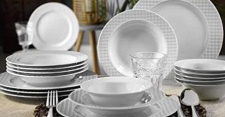 Kutahya ekose y porcelanski set beli 18 ( NIL18YS00 )