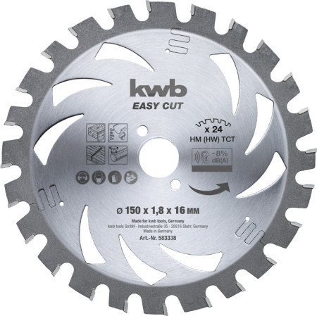 KWB easycut rezni disk za cirkular 150x16, 24Z, HM, za drvo/metal(nonFe)/plastiku, energy saving ( KWB 49583338 ) - Img 1