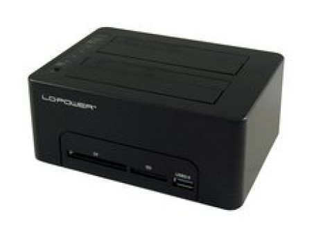 Lc power lc-dock-u3-cr usb3.0 2x hdd/ssd cardreader + 1x usb3.0 hub black hdd docking ( 17214 )