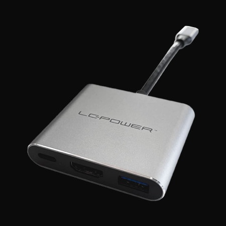 Lc power lc-hub-c-multi-4-v2 usb type c hub 1xusb3.0 ,1x type c-chargi usb ( 24100 )
