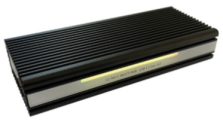 Lc power lc-m2-c-multi-rgb nvme enclosure for m.2 ssd usb3.2 gen.2x1 type c black with rgb lighting hdd ssd rack ( 21841 )