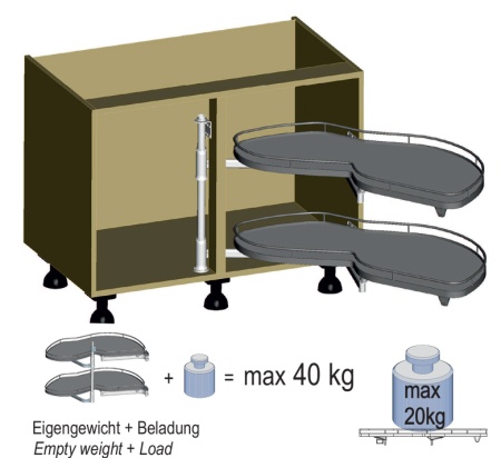 Lemans kuhinjska ugaona polica bela-levi ugao za vrata 45cm ( 620-390 )-1