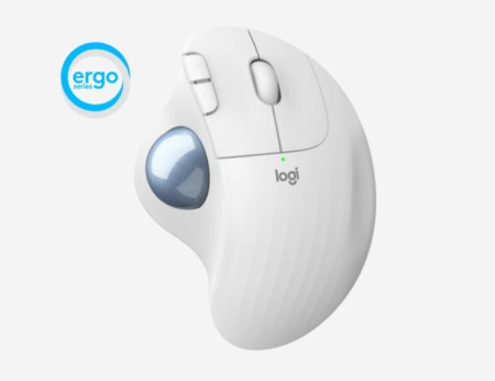 Logitech ergo M575 wireless trackball mouse, white