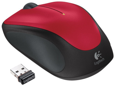 Logitech M235 wireless mouse nano receiver, red