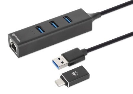 Manhattan 3-Port USB 3.0 Type-C/A Combo Hub ( 0001381004 )