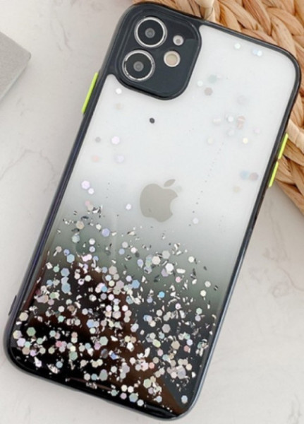 MCTK6-IPHONE 13 Pro * Furtrola 3D Sparkling star silicone Black (139)