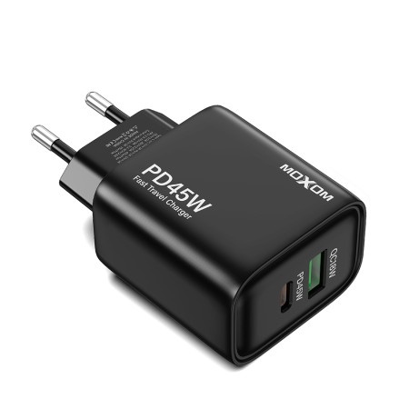 Moxom Kuciste punjaca mx-hc178 usb+type-c qc18w pd45w crno ( P1250 )