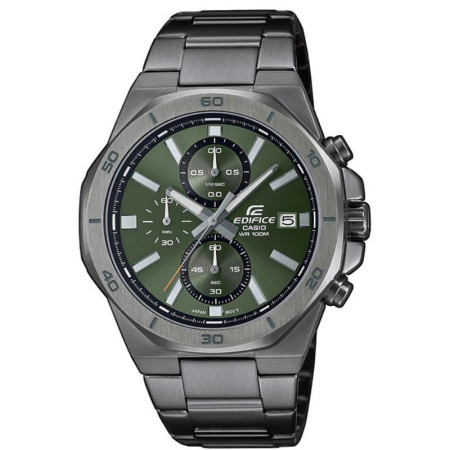 Muški casio edifice zeleni sivi sportsko elegantni ručni sat sa sivim metalnim kaišem ( efv-640dc-3avuef )