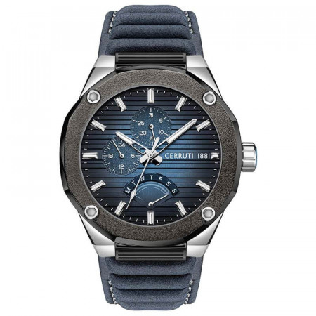 Muški cerruti srebrni sportsko elegantni ručni sat sa plavim kožnim kaišem ( ciwgf2008003 ) - Img 1