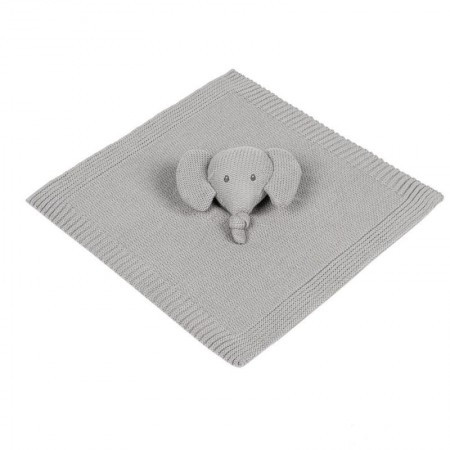 Nattou pleteno ćebence sa likom slončeta, siva ( A040006 )