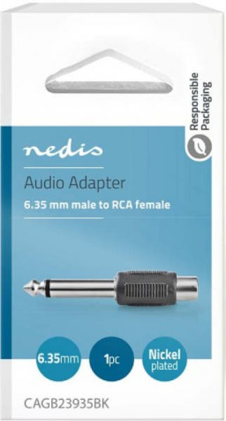 Nedis CAGB23935BK Audio Adapter 6.35mm RCA zenski,
